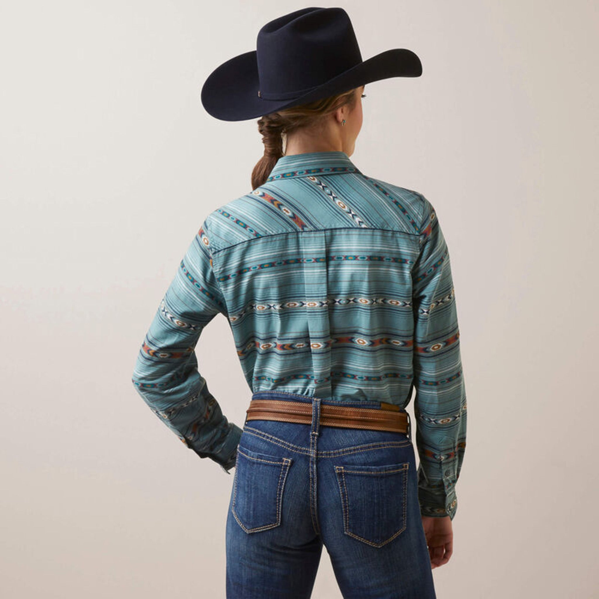 Ariat Women's R.E.A.L. Gemstone Striped Shirt - Western Style Long Sleeve Button Up for Cowgirl & Ranch Work | Perfect for Rodeo, Horse Riding & Country Fashion