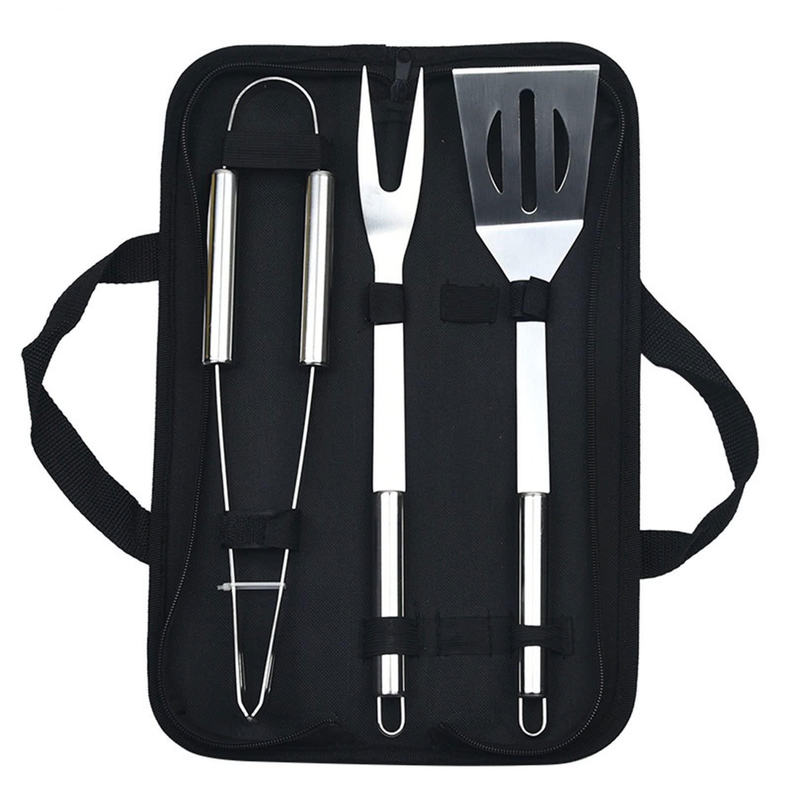 Premium SSLCWL 3-Piece Grill Tools Set - Heavy Duty Stainless Steel BBQ Accessories Kit with Storage Bag for Outdoor Cooking, Backyard Grilling & Camping