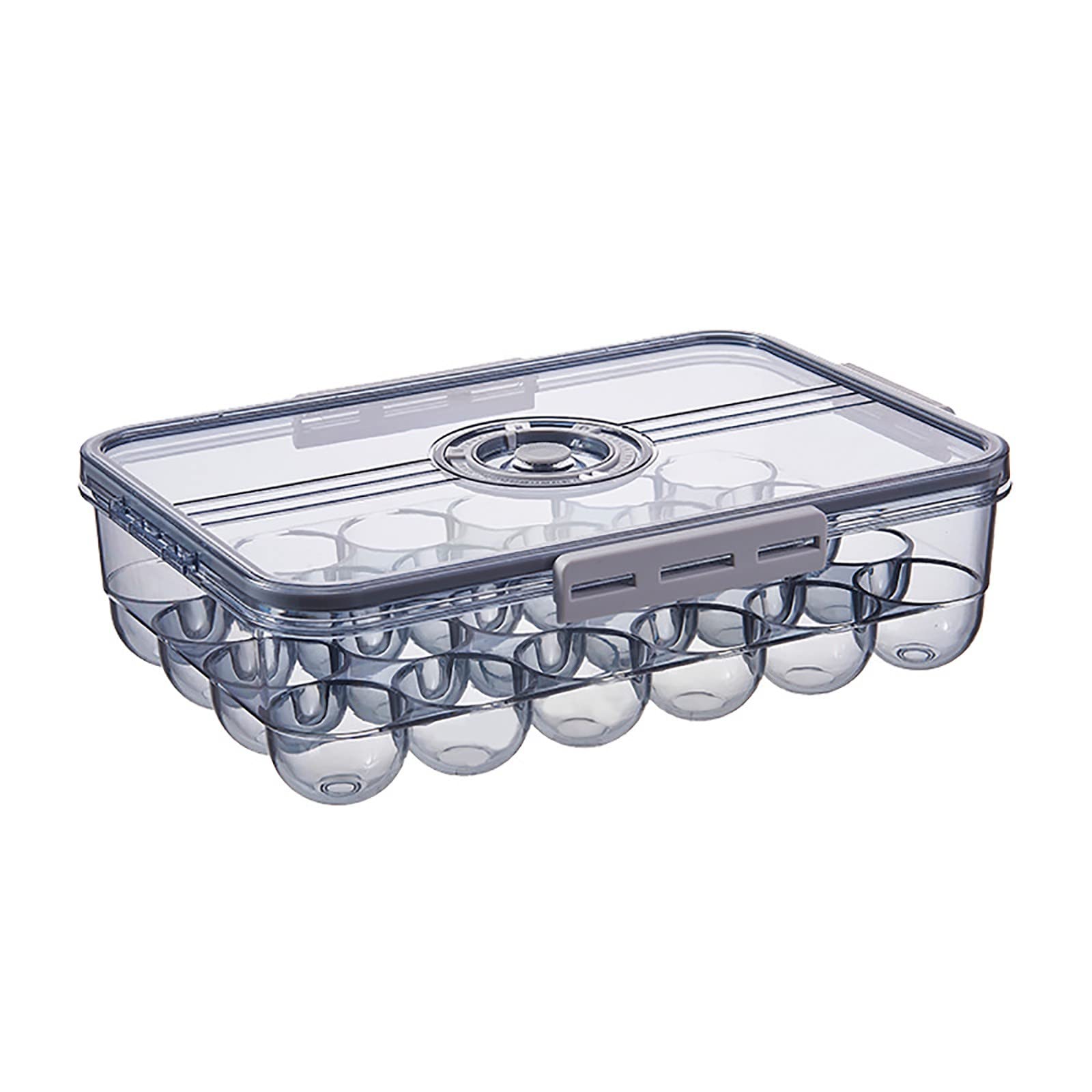 Clear Stackable Egg Holder Tray with Lid & Buckle - 24-Count PET Plastic Refrigerator/Freezer Organizer for Fresh Egg Storage | Perfect for Kitchen, Pantry & Farm Use
