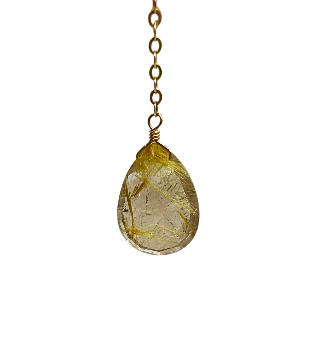 Natural Rutilated Quartz Drop Earrings for Women - Elegant Gold Plated Dangling Earrings for Daily Wear & Special Occasions