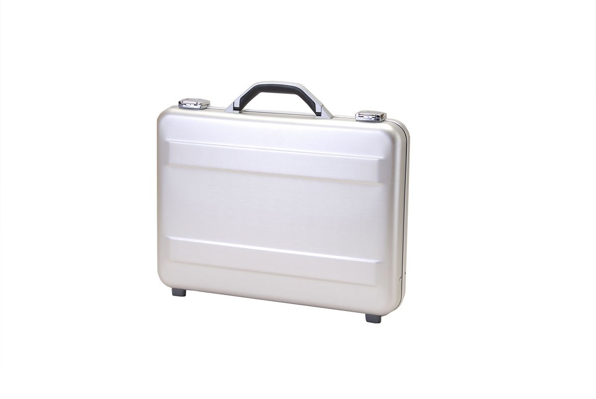 Slimline Molded Aluminum Attache Case - Silver, 18 x 13 x 3 Inches - Lightweight & Durable Business Briefcase for Professionals, Travel & Office Use