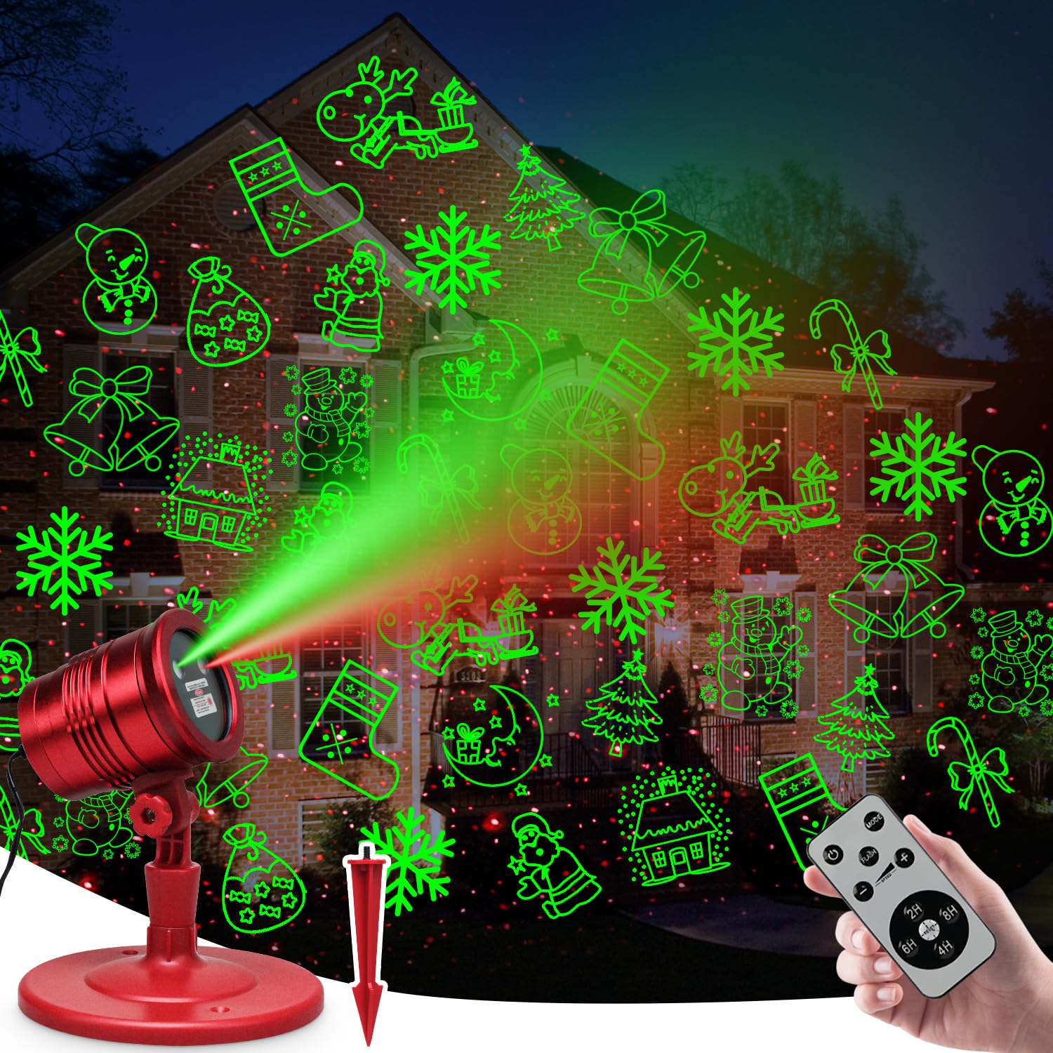 Yinuo Christmas Laser Light Projector with Remote Control - Outdoor Holiday Decorations for Christmas, New Year, Yard, Patio & Parties | Creates Festive Atmosphere for Home, Garden & Events