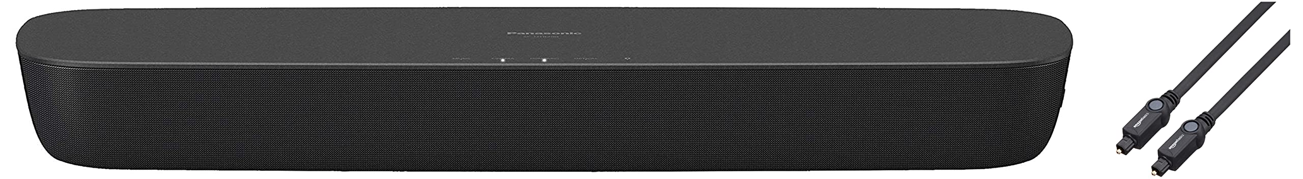 Panasonic SC-HTB200EBK Bluetooth Soundbar for TV with Built-in Subwoofer - Black | Amazon Basics Digital Optical Audio Toslink Cable (3.3ft/1m) - Home Theater & Gaming Audio Setup