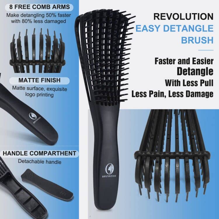 Detangling Hair Brush Set with Hair Spray Bottle - Gentle Knot-Free Styling for Kids & Adults - Perfect for Wet & Dry Hair, Travel & Home Use