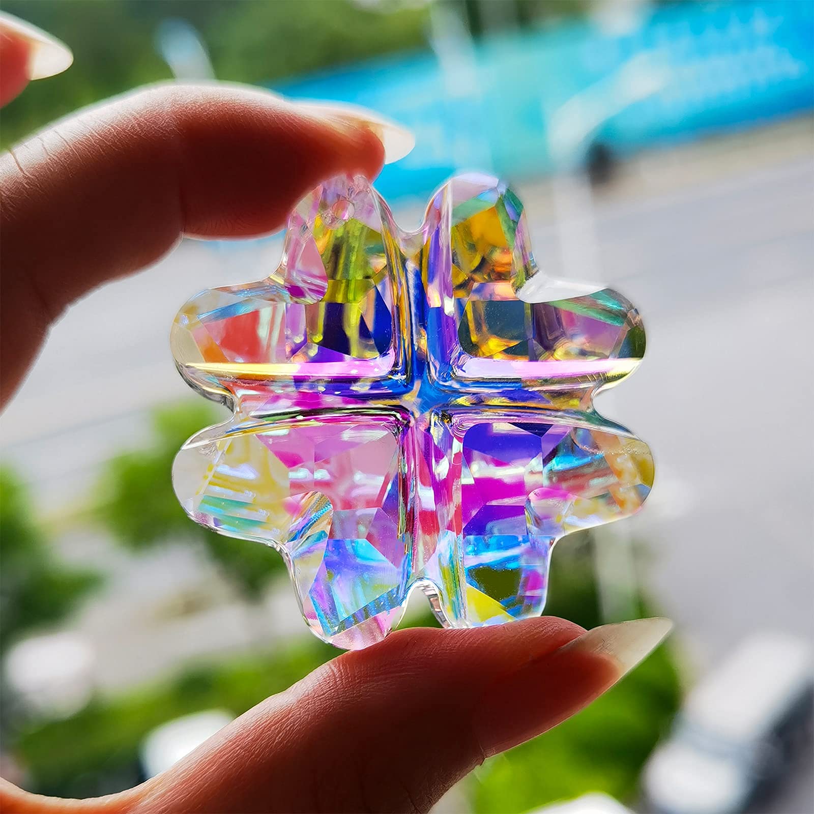 H&D HYALINE & DORA Sun Catcher Crystal Rainbow Maker - Window Hang Prisms Pendant for Home Decor, Garden & Wedding Decorations - Create Stunning Rainbows Indoors & Outdoors