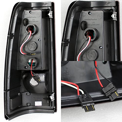 AKKON G2 LED Tail Lights Brake Lamps Replacement for 1999-2002 Chevy Silverado & 2003-2009 GMC Sierra Pickup Truck - Black - Enhanced Visibility & Safety for Night Driving & Towing
