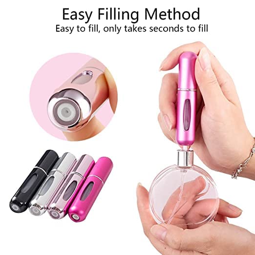 5ml Portable Refillable Travel Perfume Spray Bottle - Mini Perfume Atomizer for Women & Men, Leak-Proof Empty Fragrance Container for Gym, Office, Travel & On-The-Go Use (1 Pack)