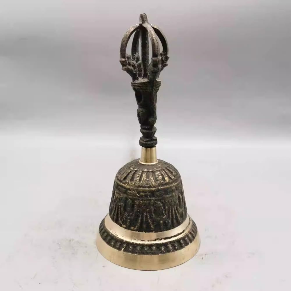 15cm Pure Copper Handheld Shaking Bell - Premium Home Decor for Living Room, Meditation & Yoga Accessories - Perfect for Feng Shui, Sound Therapy & Relaxation Spaces