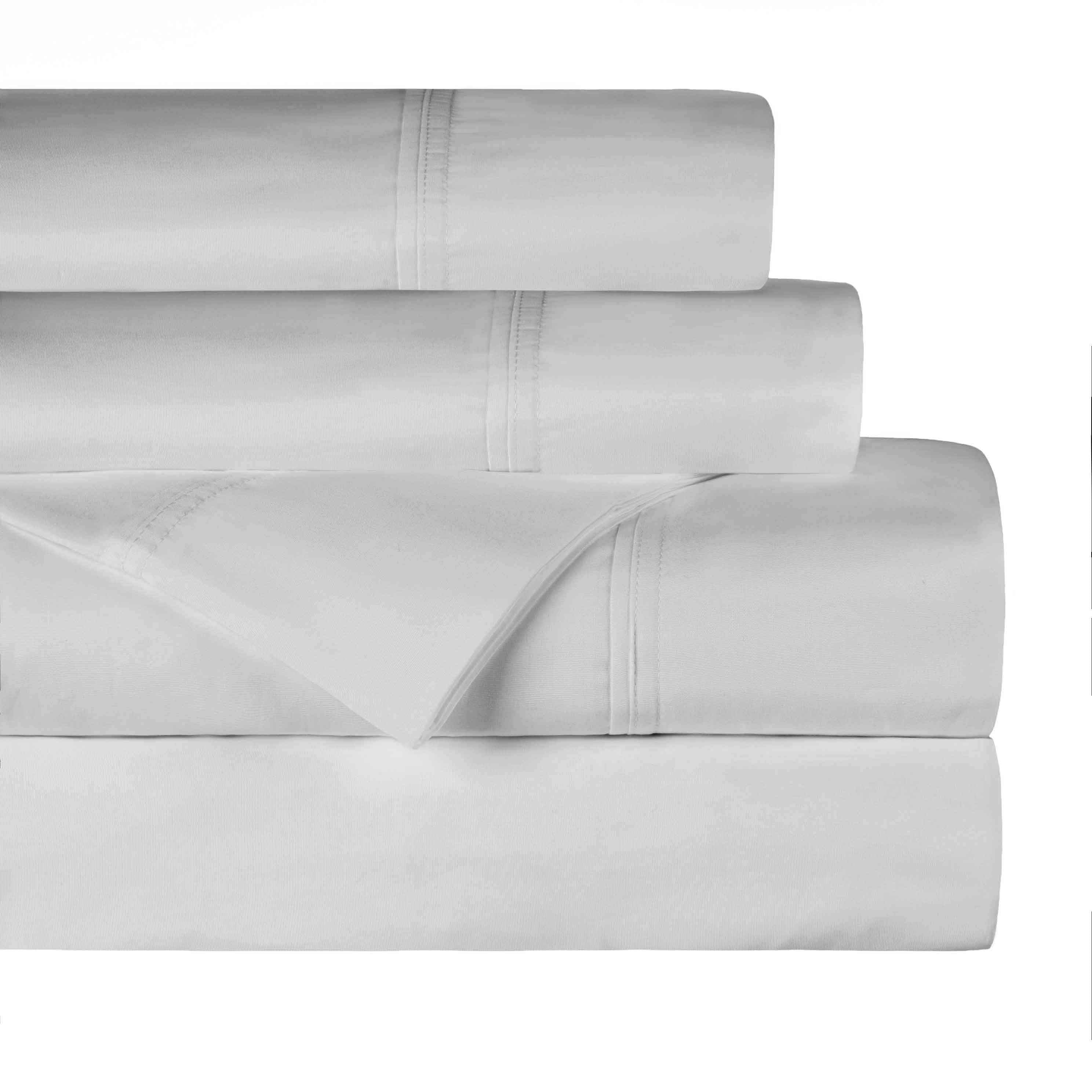 Premium Gina Organic Cotton 300 Thread Count Percale Deep Pocket Sheet Set - Queen Size, 4-Piece Bedding for Cool & Breathable Sleep - Perfect for Master Bedroom, Guest Room & Dorm