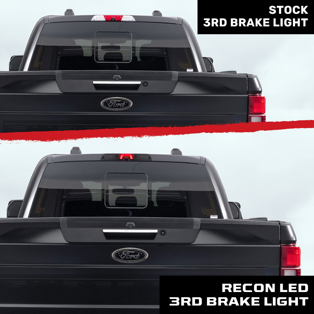 Ford F150 2015-2024 3rd Brake Light with Cargo Bed Camera Compatibility - High-Intensity CREE XML LEDs in Smoked Lens - Perfect for Truck Upgrades & Nighttime Safety Driving