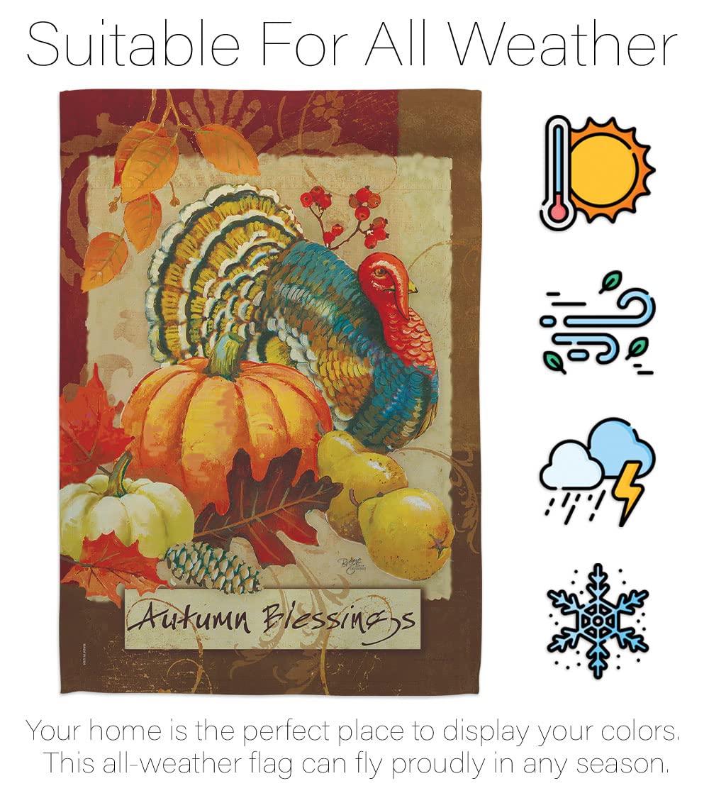 Fall Harvest Decor Kit - Turkey Blessings House & Garden Flags for Autumn Decorating