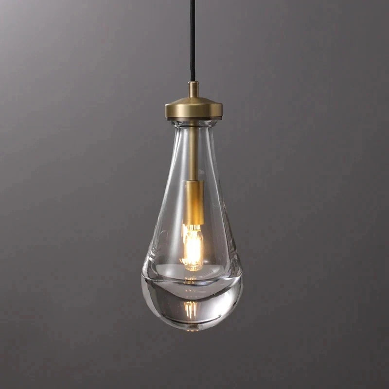 Modern Glass Raindrop Pendant Light for Kitchen Island - Elegant Dining Room & Bar Lighting Fixture - Perfect for Farmhouse, Contemporary & Industrial Decor