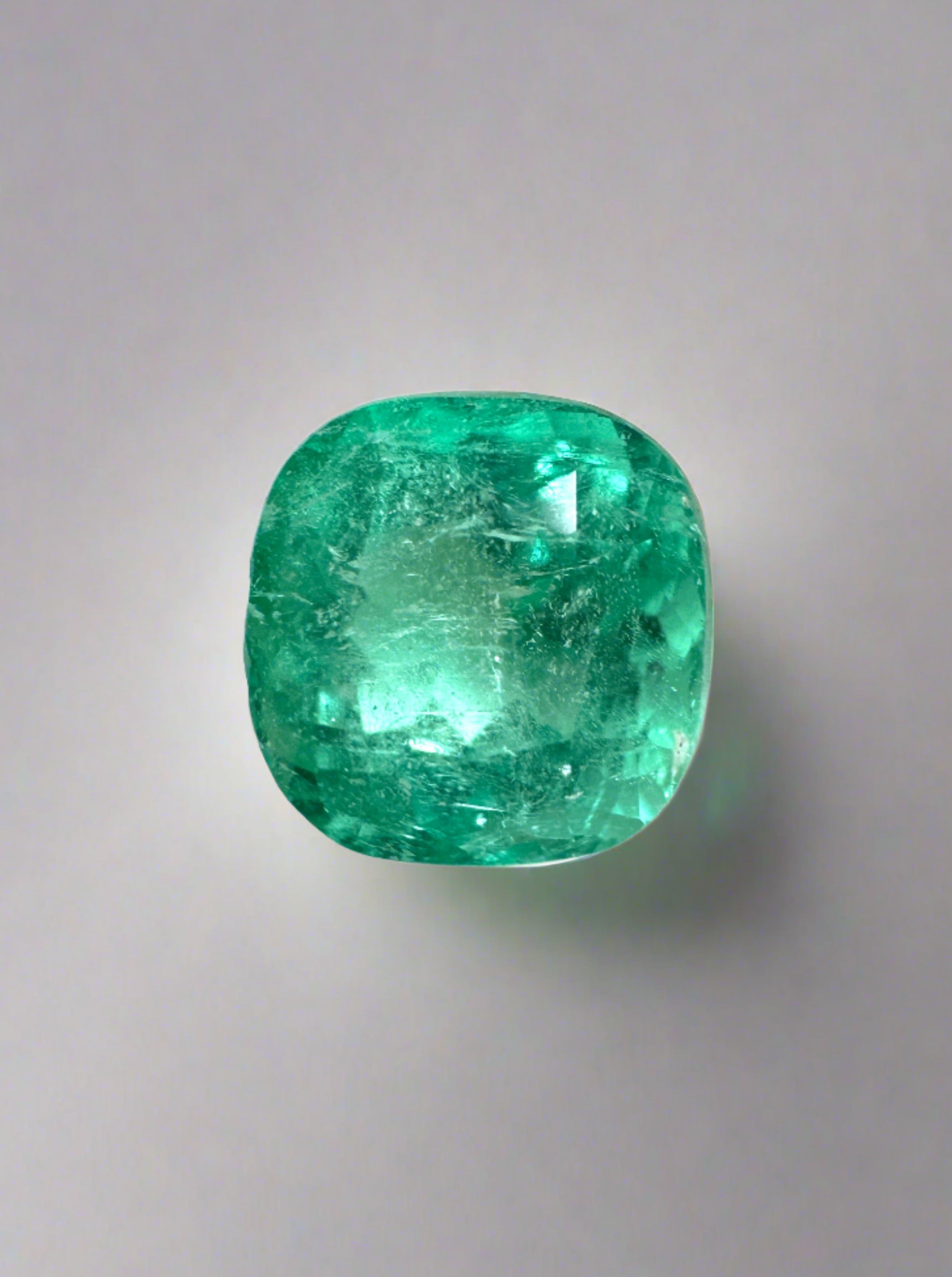 2.11 Carat Medium Green Natural Loose Colombian Emerald Cushion Cut 7.4x7.2mm - Perfect for Engagement Rings, Fine Jewelry & Collector's Gemstones
