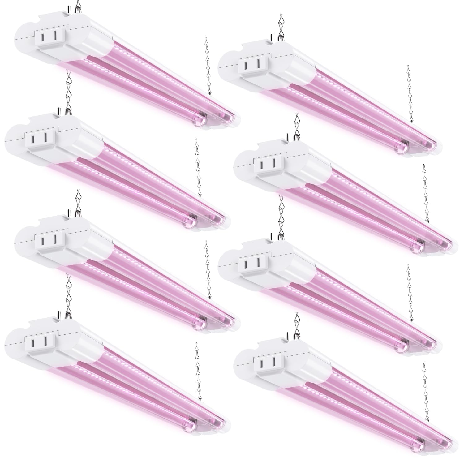 Sunco 8 Pack 2ft LED Grow Light - 20W Full Spectrum Plant Light for Seed Starting, Seedlings & Indoor Plants - Linkable Up to 8 Fixtures with Inline Switch (ETL Certified) - Perfect for Hydroponics, Greenhouses & Home Gardening