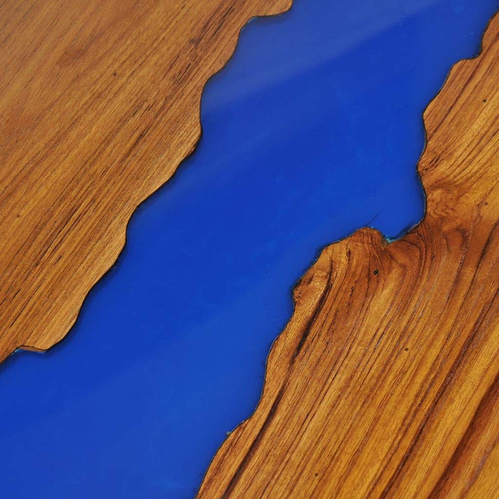 FAMIROSA Handmade Teak Resin Rectangle Coffee Table - 39.4