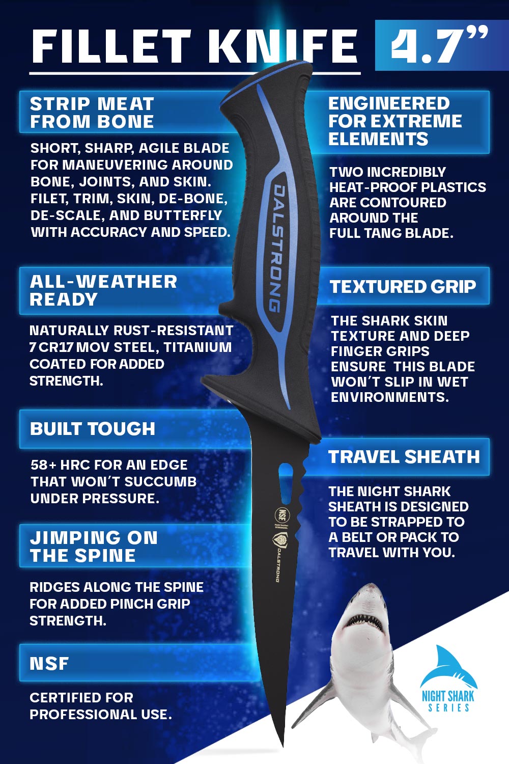 Premium Dalstrong Fillet Knife 4.7