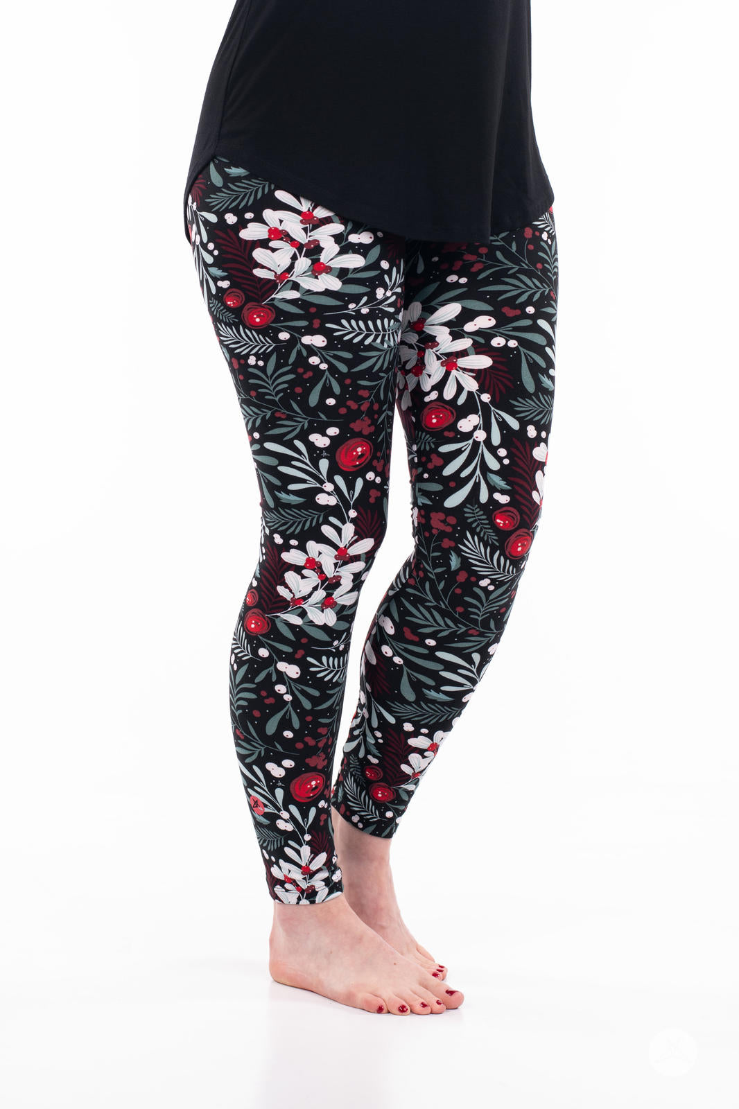 Holly Happiness Patterned Leggings for Women - Trendy Printed Yoga Pants, High Waist Stretchy Workout Tights - Perfect for Gym, Running, Lounge & Everyday Wear