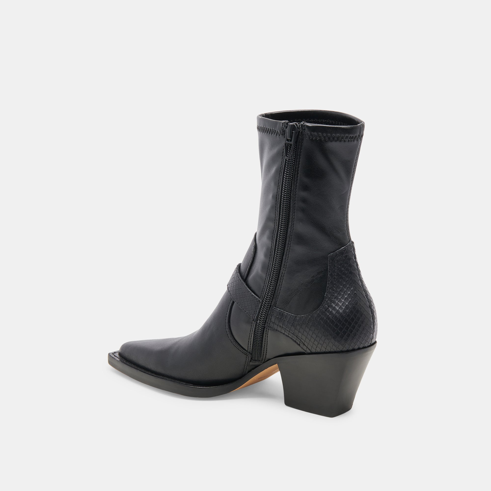 Women's Black Leather Wide Calf Boots for Comfort and Style - Perfect for Raves, Parties, and Night Out