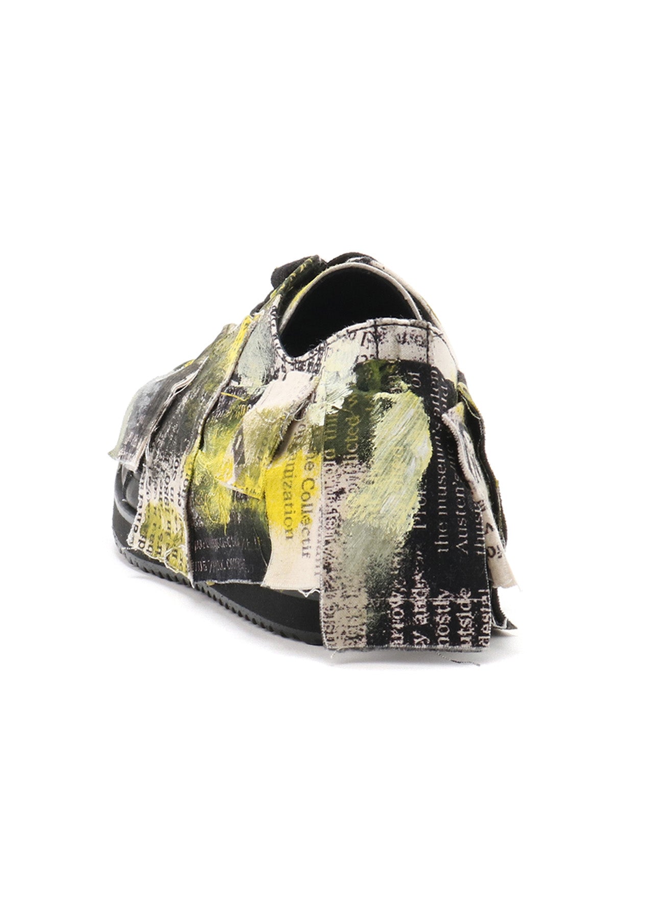 Vintage Cotton Newspaper Print Yellow Paint Sneakers - Trendy Retro High-Top Shoes for Women & Men | Perfect for Casual Outfits, Street Style & Urban Fashion