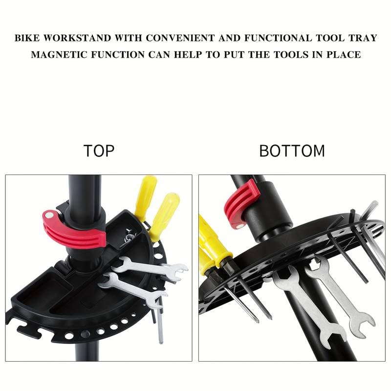 Stanz (TM) Adjustable Bike Repair Stand for E-Bikes, Mountain Bikes, Road Bikes & Fat Tire Bikes - Heavy Duty 55 LBS Capacity with Tool Tray - Perfect for Home Garage, Bike Shops & Outdoor Maintenance