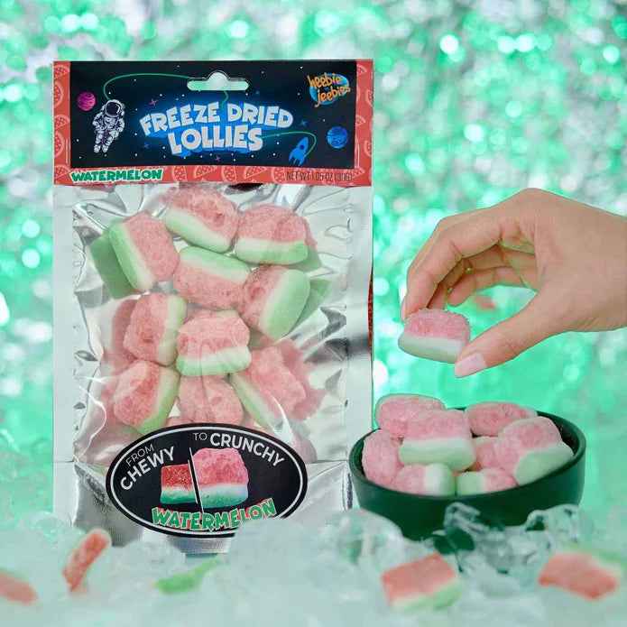 Freeze Dried Watermelon Candy - Heebie Jeebies 70g Sweet Treat for Kids, Party Favors & On-the-Go Snacks