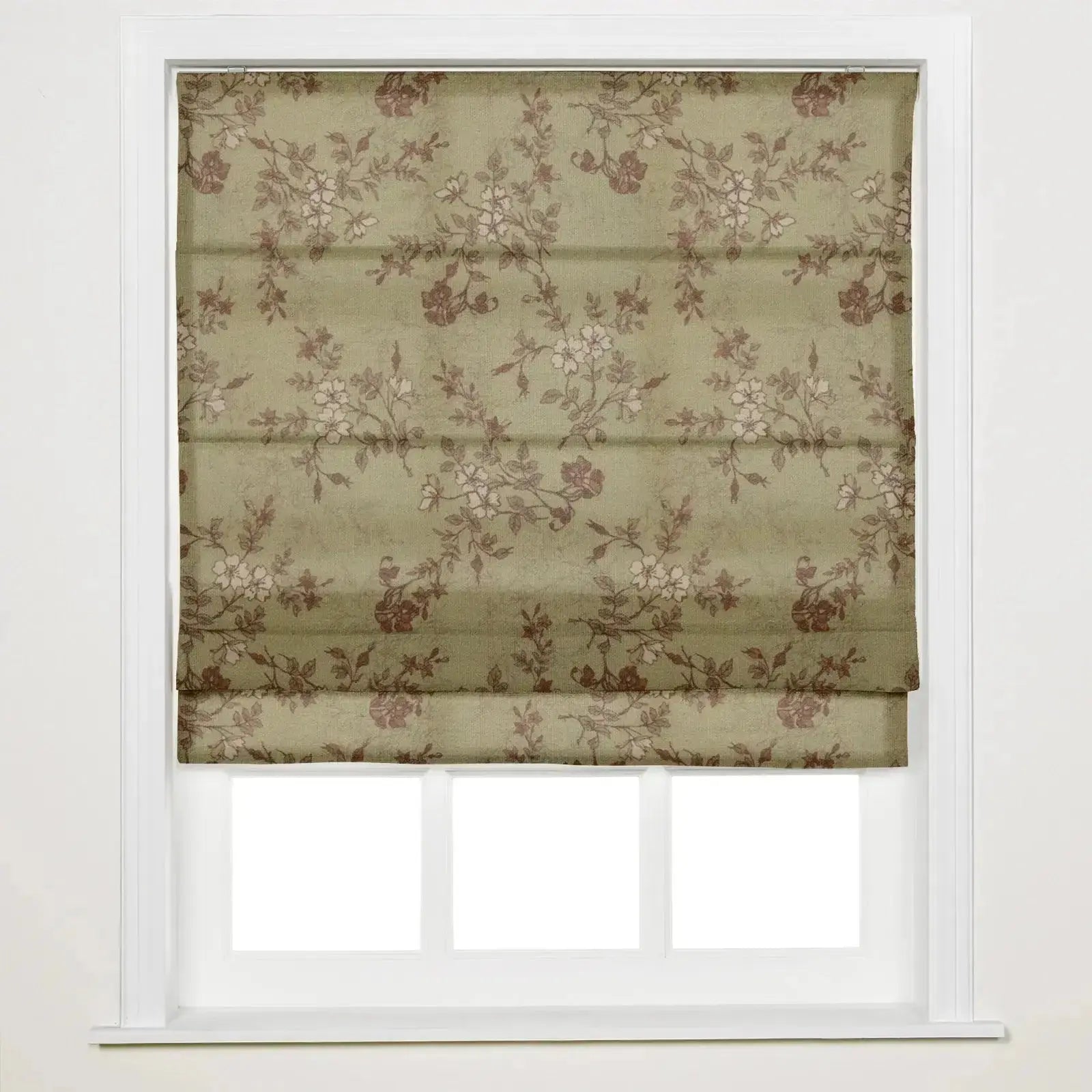 Elegant Sara Le Printed Roman Shade - Cordless Window Treatment for Plus Size Windows | Perfect for Living Room, Bedroom & Home Office Decor
