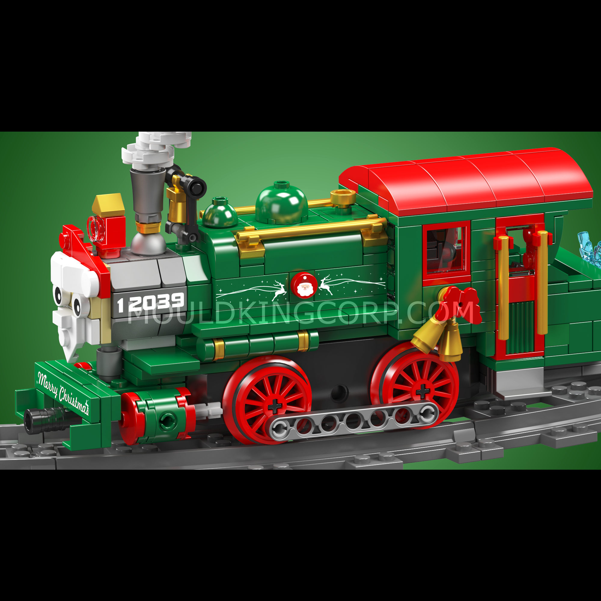 Mould King 12039 Christmas Train ESU KG230 Diesel Locomotive Building Kit - 922 Piece Model Train Set for Holiday Decor & STEM Learning | Perfect for Christmas Displays, Train Enthusiasts & Educational Toys