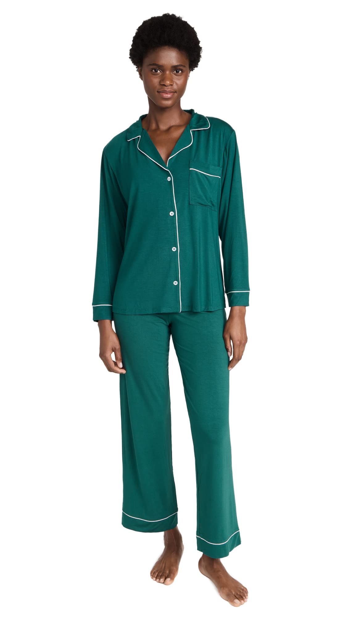 Eberjey Gisele Classic Women's Pajama Set - Soft Long Sleeve Sleep Shirt & Comfortable Lounge Pants | Cozy Nightwear for Relaxing at Home, Sleeping & Lounging