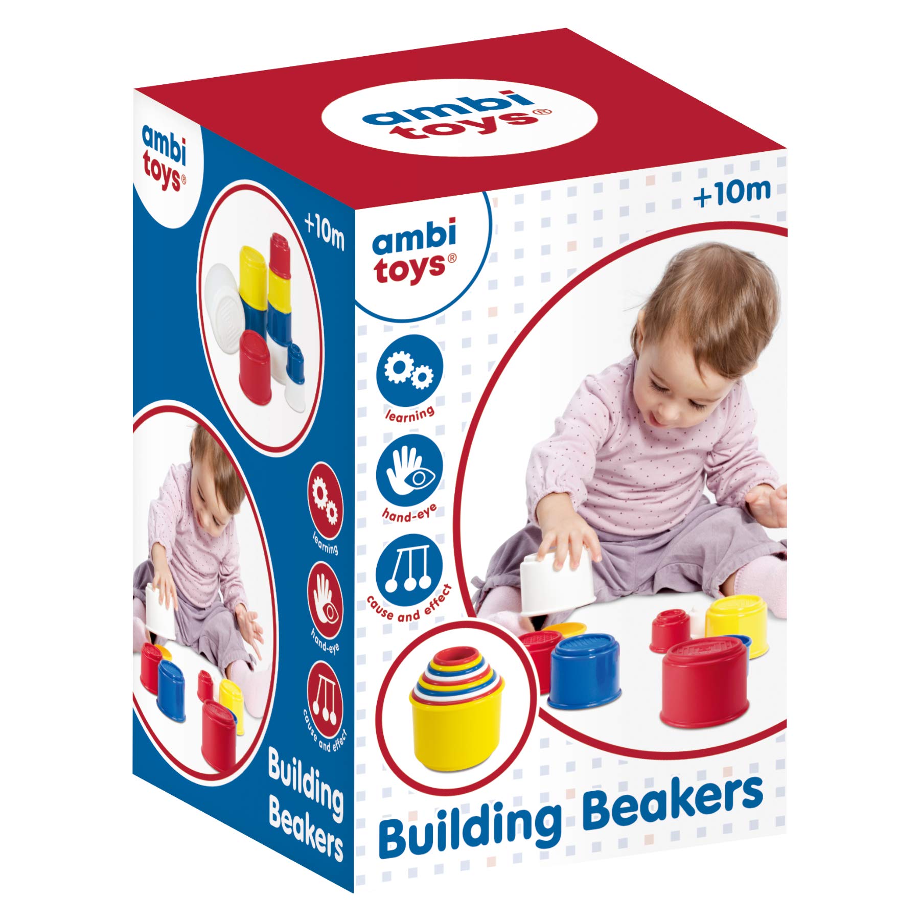 Ambi Toys Building Beakers - STEM Educational Construction Set for Kids | Creative Learning Toys for Toddlers & Preschoolers | Perfect for Classroom, Playroom & Birthday Gifts