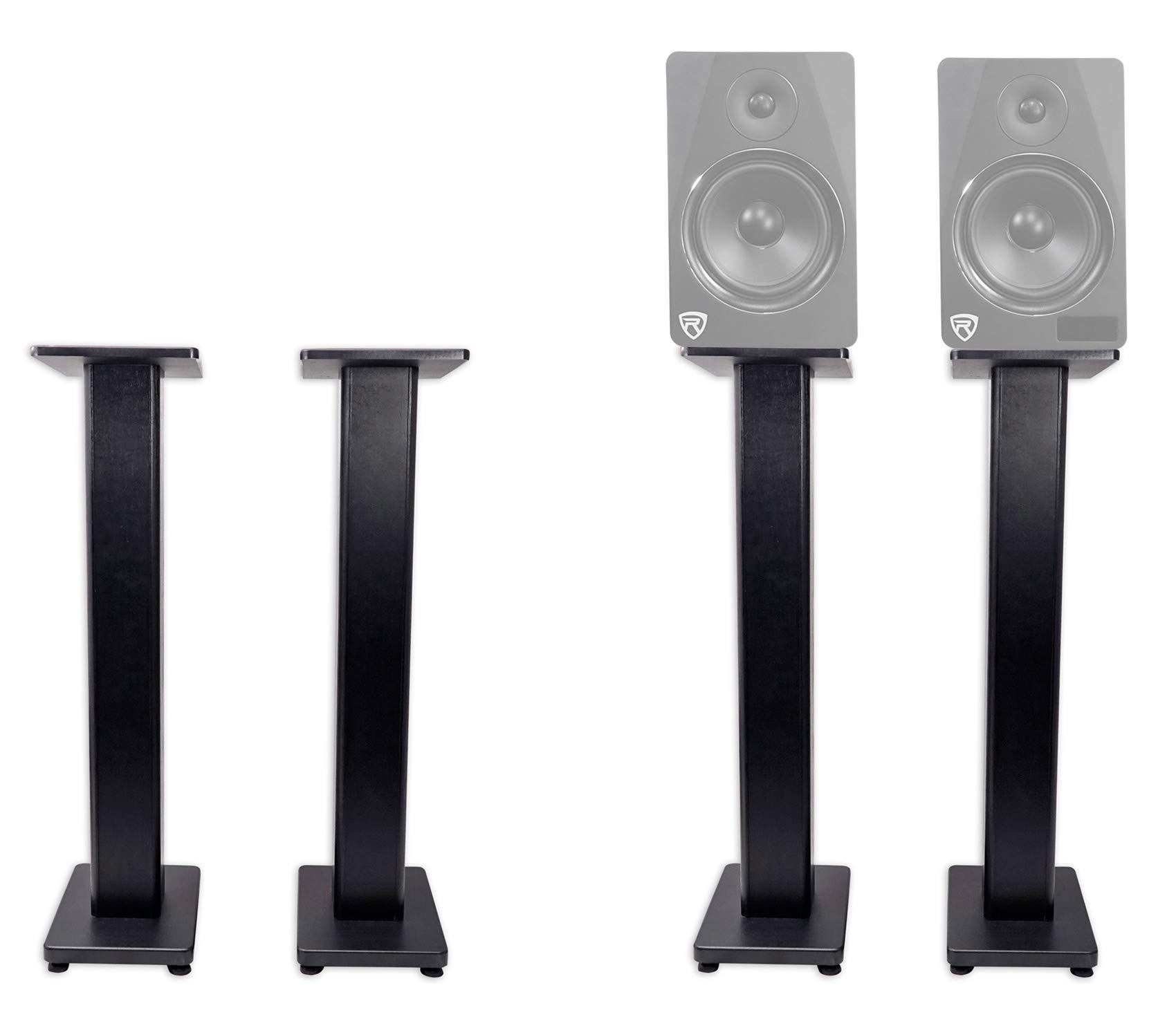 Rockville RHTSB 36-Inch Bookshelf Speaker Stands for Surround Sound & Home Theater - Heavy Duty Black Speaker Stands for Bookshelf Speakers - Perfect for Living Room, Home Theater & Music Studio Setup