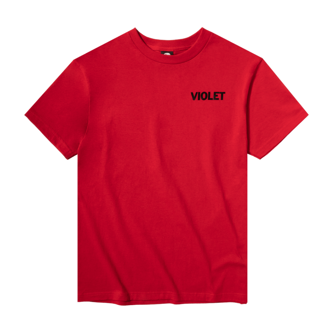 VIOLET Peace Short Sleeve T-Shirt [Red] - Comfortable Casual Wear for Summer Outfits & Street Style