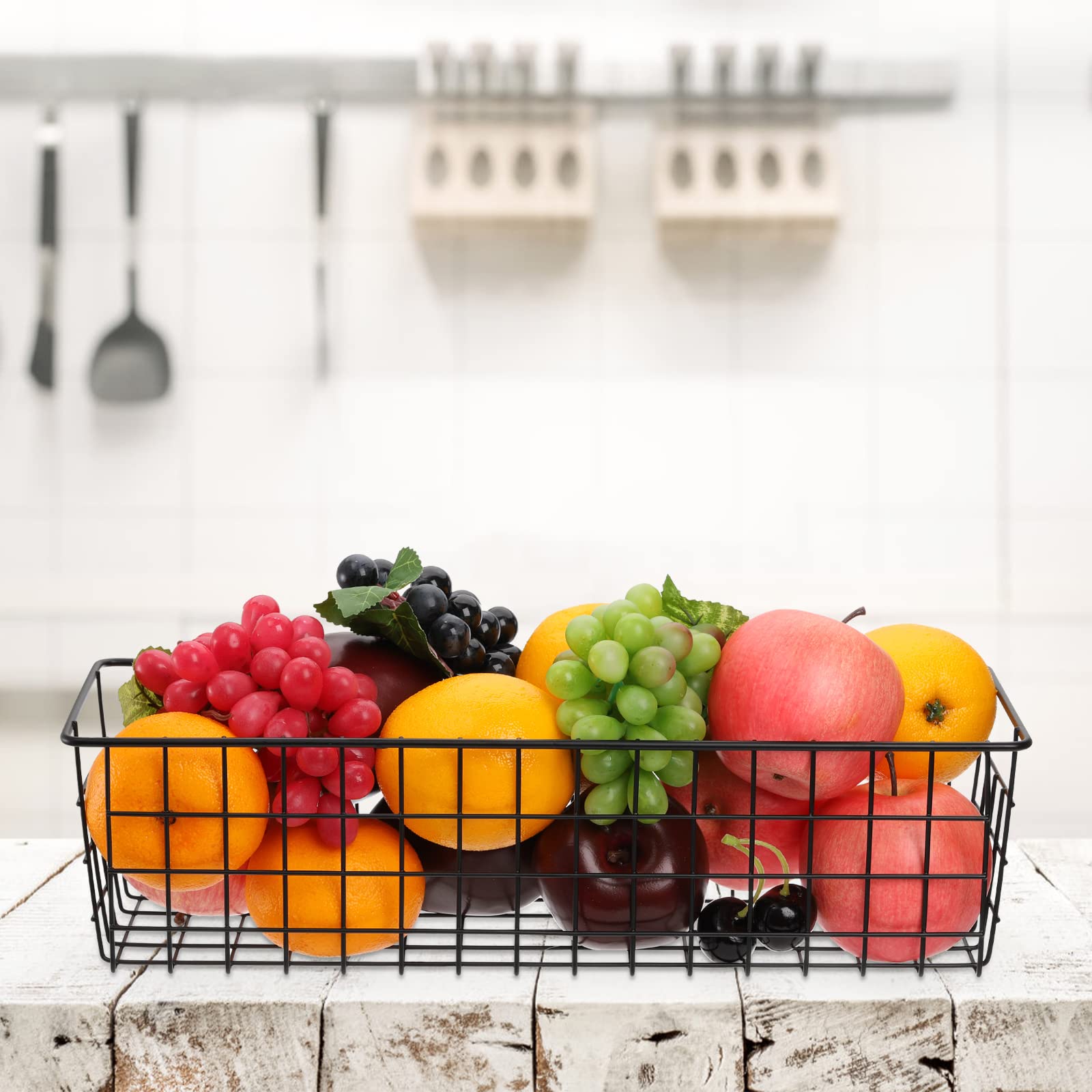 Hedume 3-Pack Metal Wire Storage Baskets with Handles - 16.2