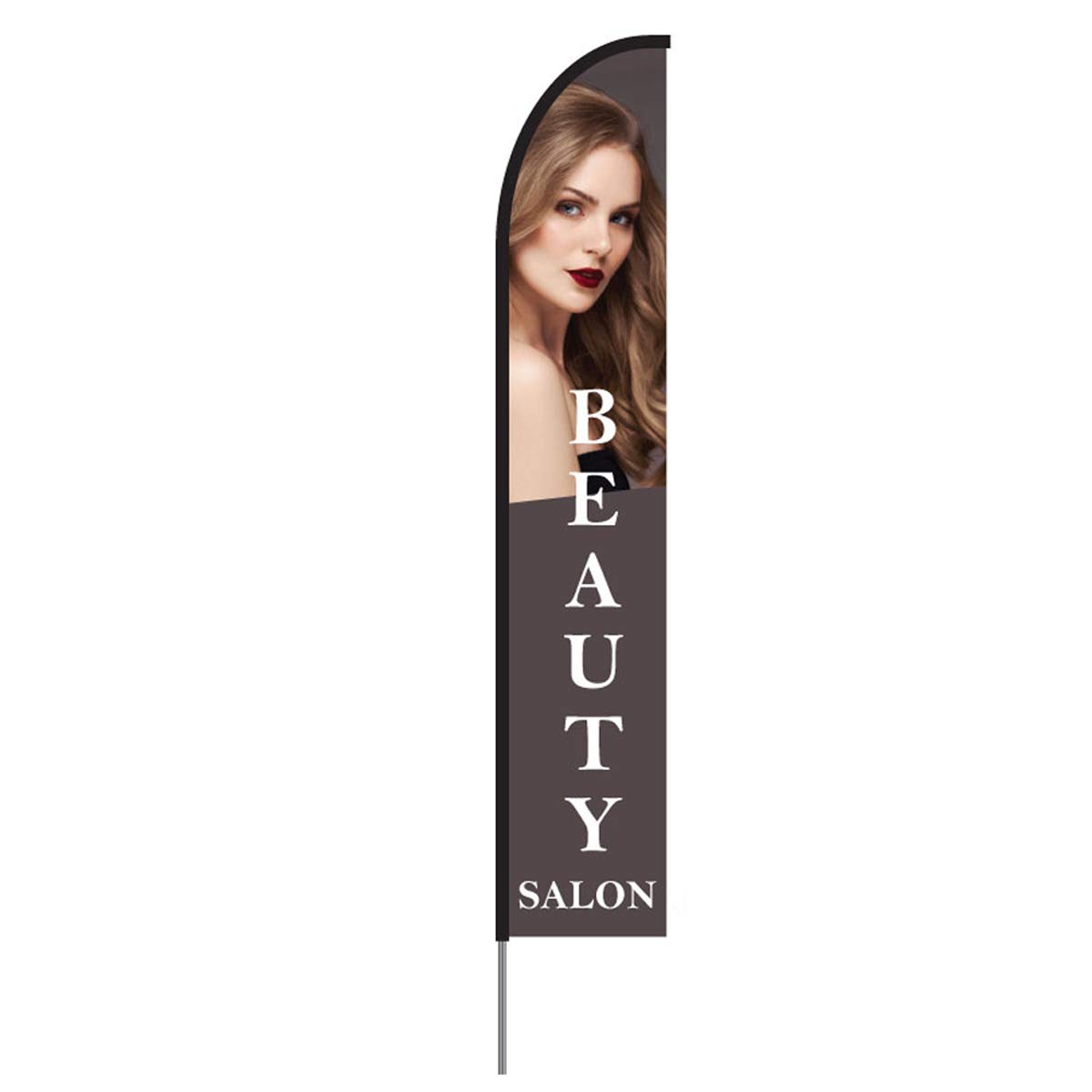 15ft Beauty Salon Feather Flag Pole Kit - Outdoor Advertising Banner with Swooper Design for Business Sign Display | Perfect for Salons, Spas & Retail Stores