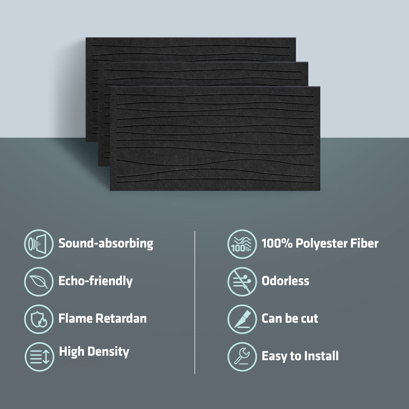 UMIACOUSTICS 6-Pack Acoustic Sound Proof Panels 47.2