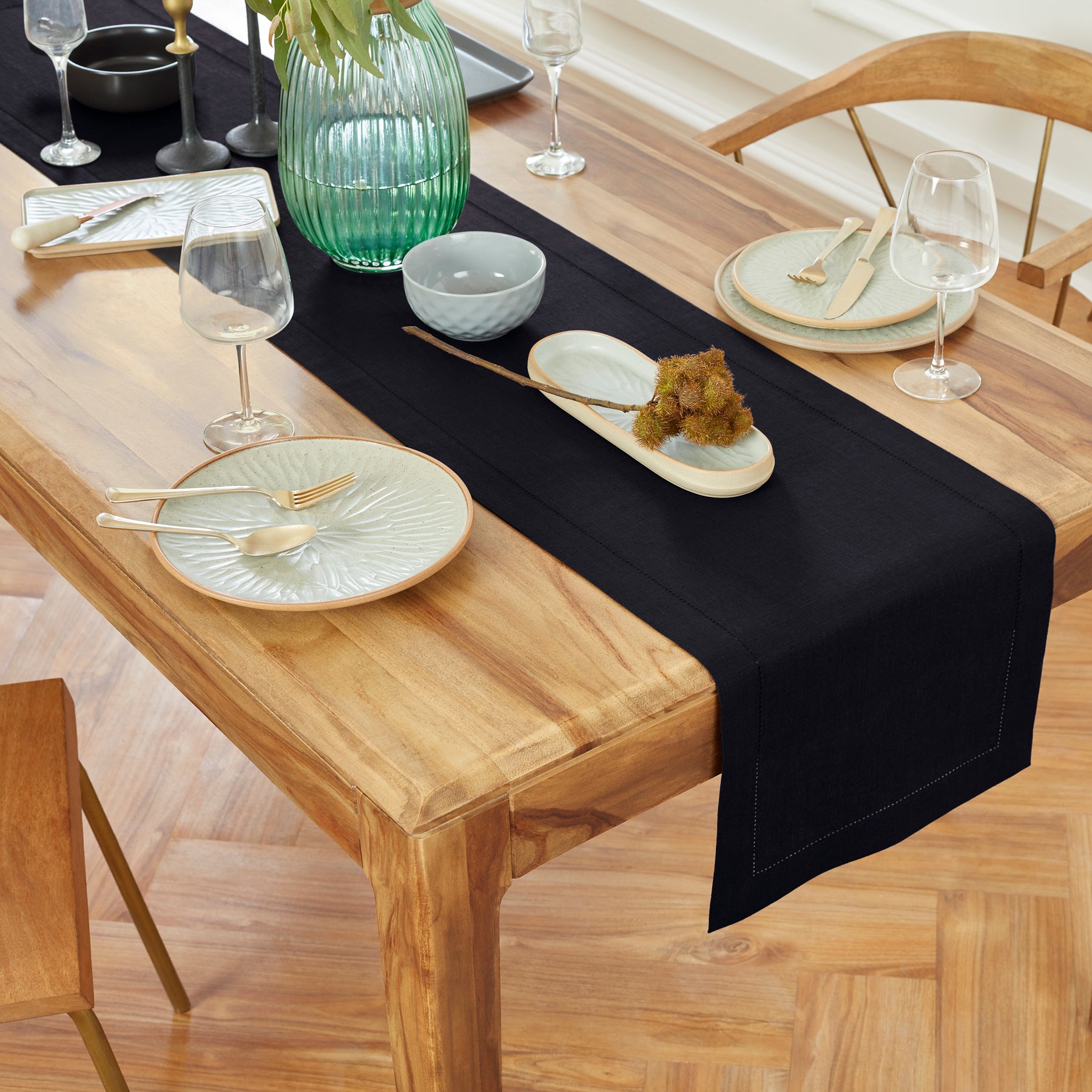 Elegant Medium Weight Hemstitch Table Runner - Perfect for Dining Tables, Weddings, and Holiday Decorations