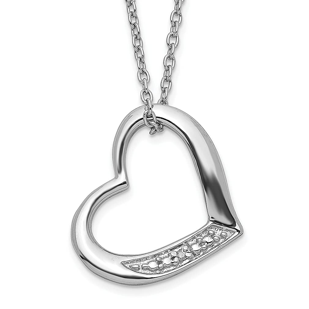 925 Sterling Silver Heart Diamond Pendant Necklace for Women - Elegant Love Charm Jewelry Gift for Her - Perfect for Anniversaries, Valentine's Day & Special Occasions