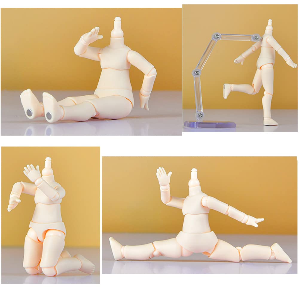 XiDonDon 1/12 Scale BJD Doll Body - 9.6cm/11cm YMY2 Action Figure Replacement Parts (Milky White) | Perfect for Doll Customization, Photography & Collectibles