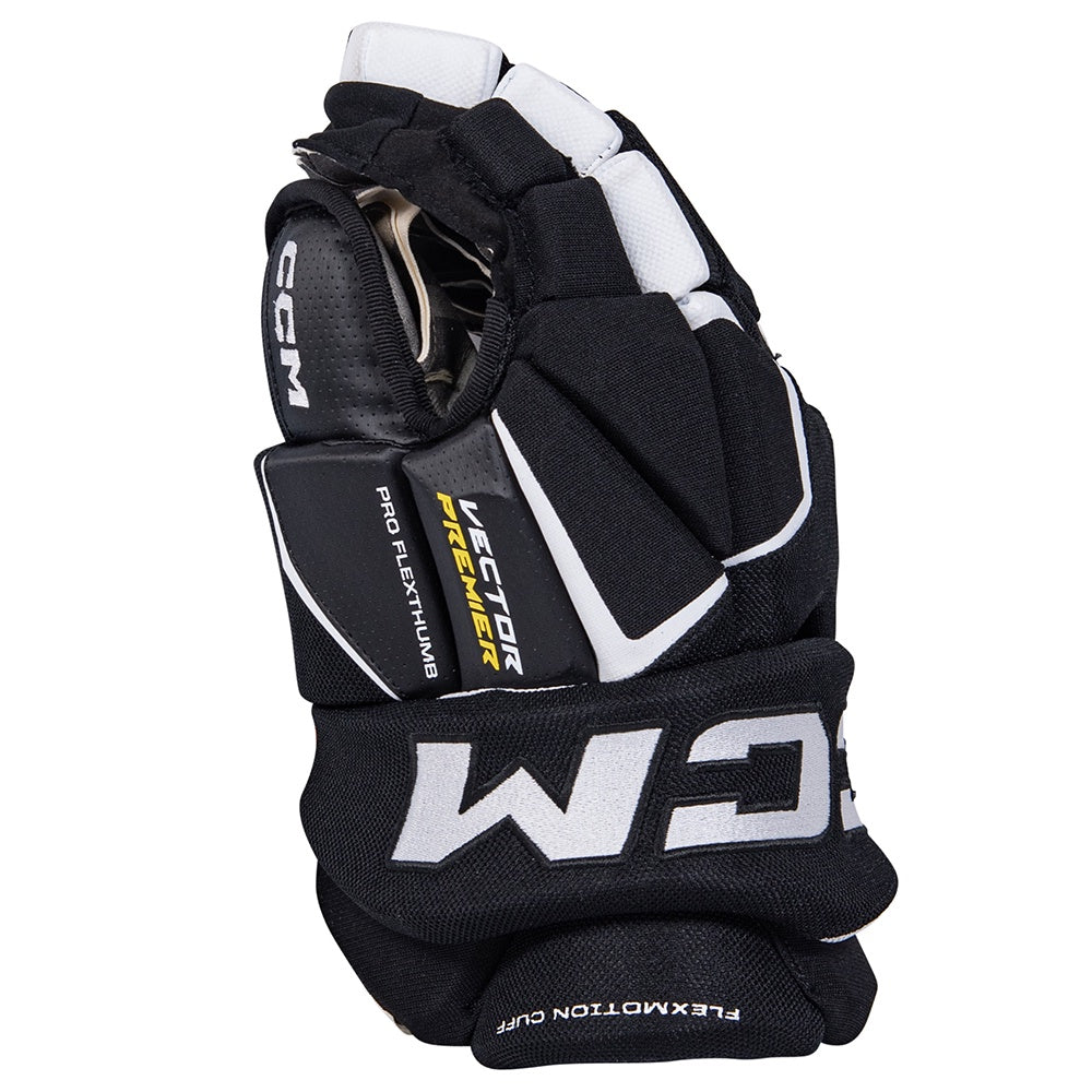 CCM Tacks Vector Premier 2022 Junior Ice Hockey Gloves - Protective Youth Hockey Gear for Practice & Games - Perfect for Youth League Players & Training Sessions