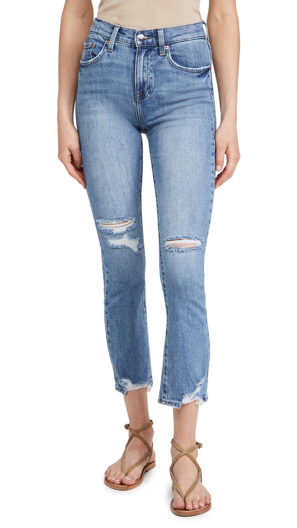 Women's High Rise Cropped Denim Jeans - Vintage Lennon Style for Casual Wear & Everyday Outfits | Perfect for Spring & Summer Fashion
