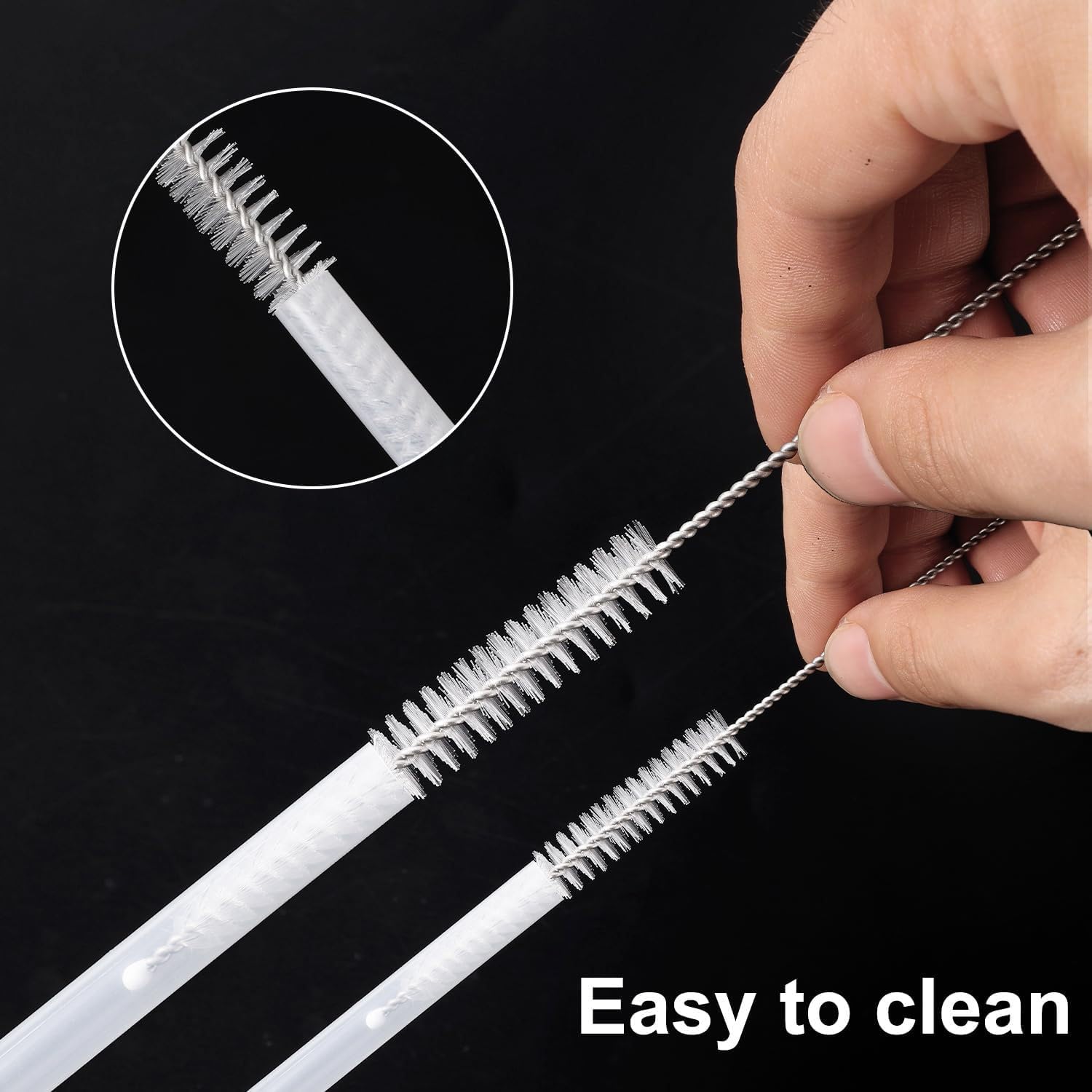 8-Pack Reusable Straw Cleaner Brush for Stanley, Owala & Yeti Tumblers - Durable Bottle Straw Cleaning Brushes for Travel, Gym & Outdoor Activities