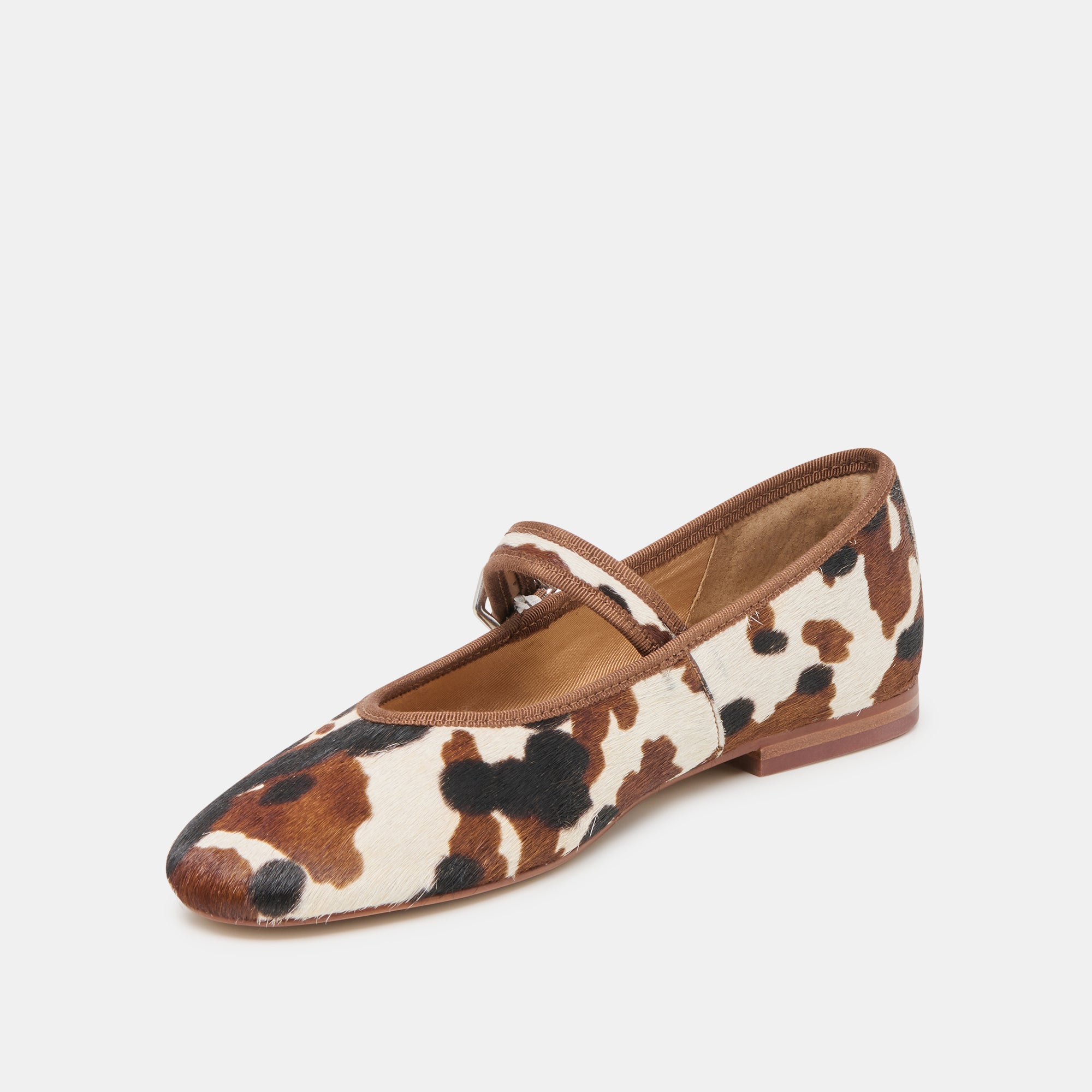 Roslyn Ballet Flats in Cocoa Taurus Calf Hair - Elegant & Comfortable Women's Shoes for Work, Office, and Casual Outfits