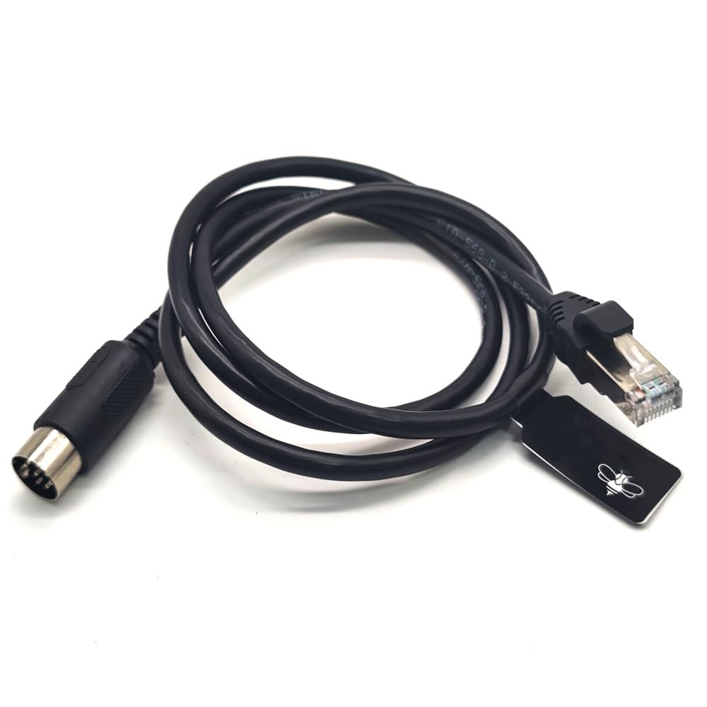 RJ45 Male to 8 Pin DIN Male Straight Ethernet Cable - 1M/3.3ft Network Cable for CCTV, Audio Equipment & Industrial Applications