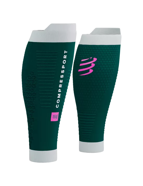 Compressport Unisex R2 3.0 Calf Sleeves - Storm/White | Performance Compression Support for Running, Cycling & Recovery | Perfect for Athletes & Fitness Enthusiasts