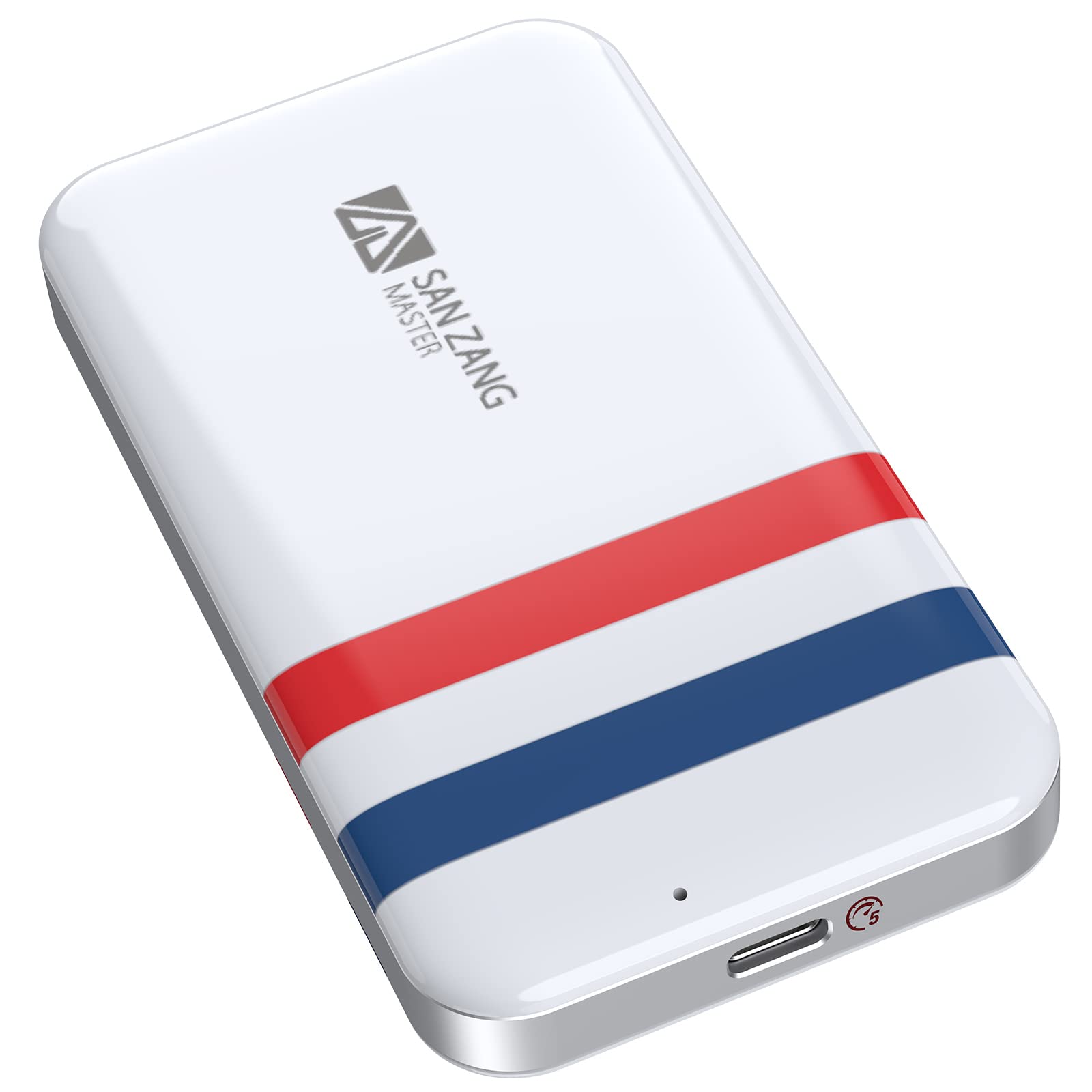 SAN ZANG MASTER 256GB Portable SSD - USB C External Solid State Drive with 2-in-1 Cable, 550MB/s High Speed, USB 3.1 Gen1 - Compact Storage for PC, Mac, Android & Gaming Consoles - Perfect for Travel, Work & Gaming Backup