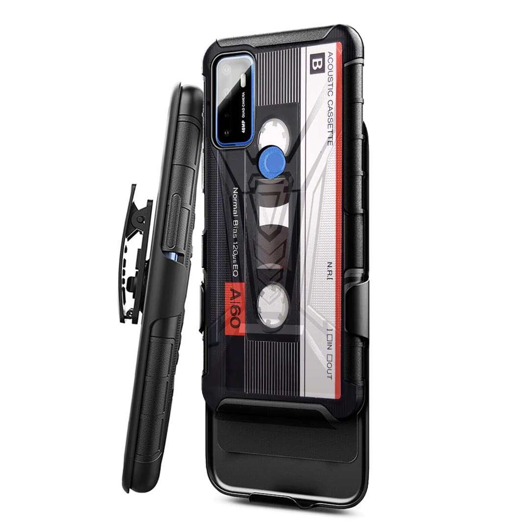 Military Shockproof Phone Case for Cricket Dream 5G & AT&T Radiant Max 5G - Heavy Duty Belt Clip Holster with Kickstand | Perfect for Outdoor Activities, Construction Work & Extreme Sports Protection
