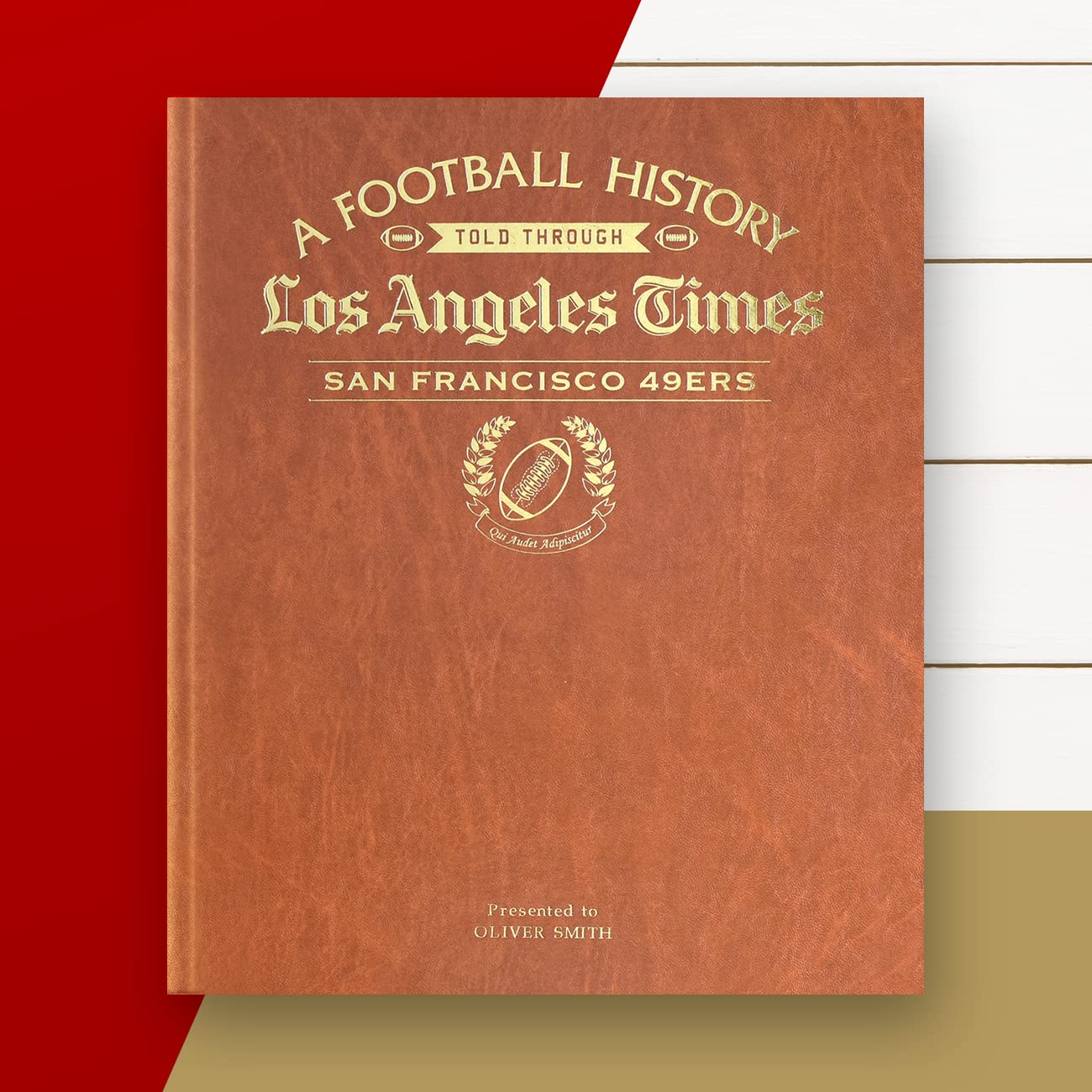 Personalized Football History Book - Custom Name Gold Foil Embossed Sports Gift for NFL Fans - Vintage Newspaper Archive Coverage of Pro Football - Perfect for Father's Day, Birthday & Anniversary Gifts for Sports Lovers
