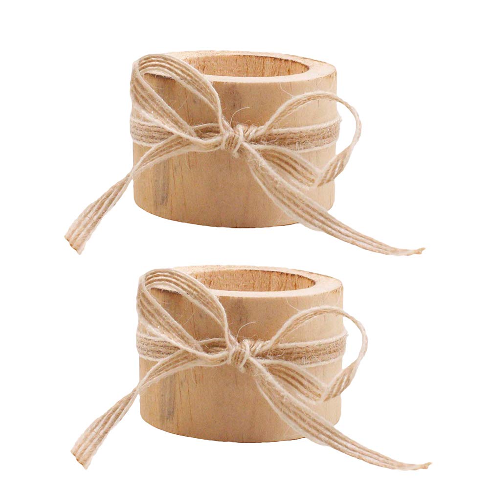 SOIMISS 2-Piece Wooden Candlestick Set - Elegant Cylinder Candle Holders for Home Decor, Table Centerpiece, Wedding & Holiday Gift - Perfect for Dining Room, Coffee Table and Romantic Ambiance