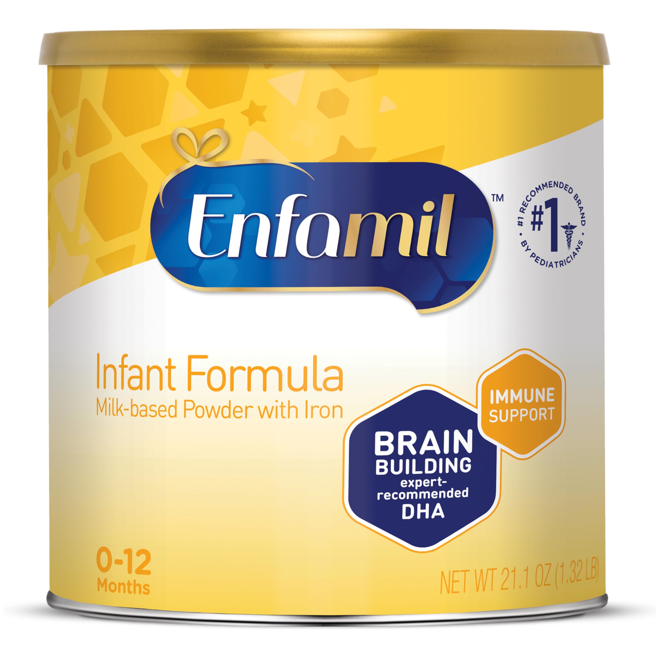 Enfamil Infant Formula Powder - Milk-Based Baby Formula with Iron, Omega-3 DHA & Choline for Brain Development - 21.1 Oz Can - Ideal for Newborns & Infants 0-12 Months - Perfect for Daycare, Travel & On-the-Go Feeding