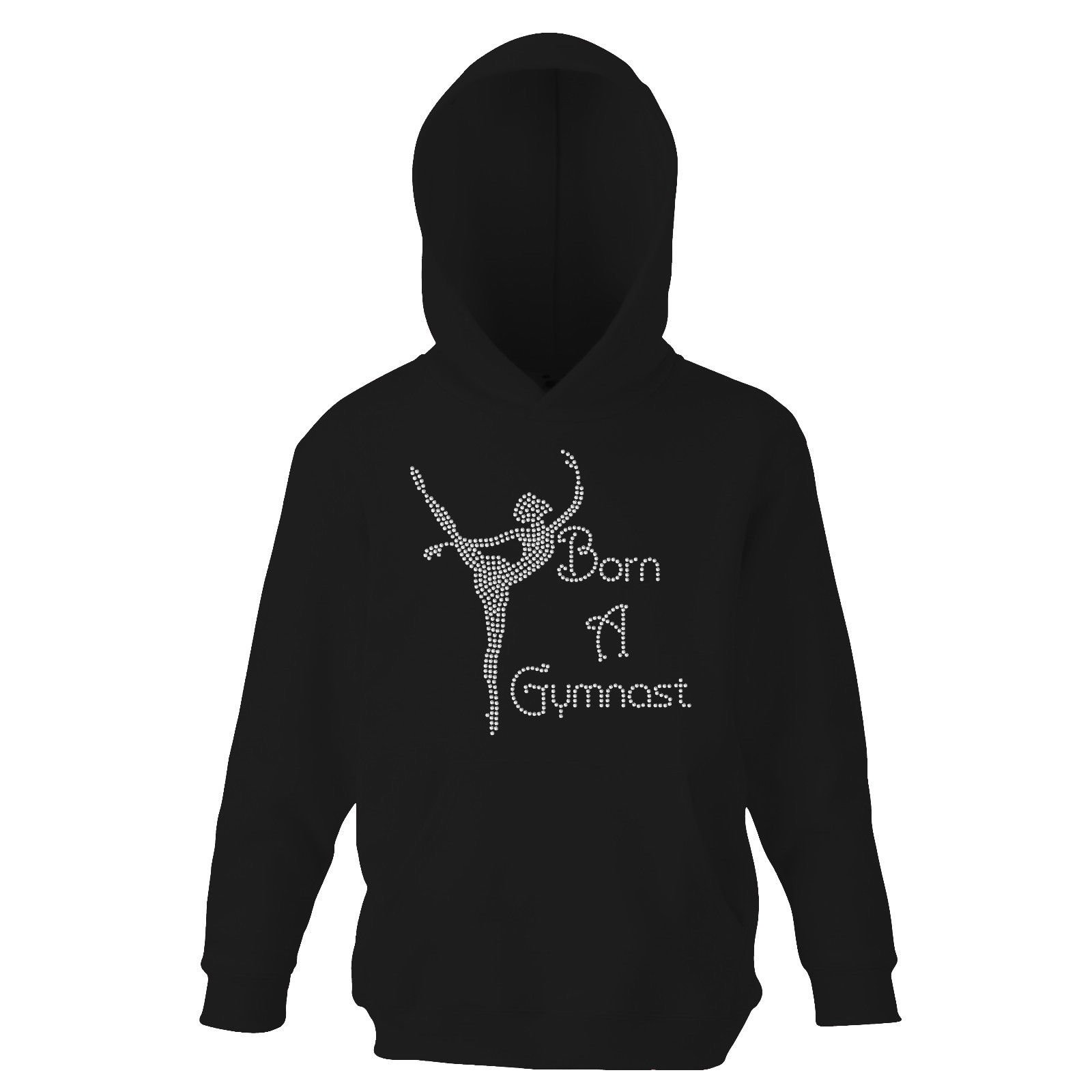 Crystallized 'Born A Gymnast' Girls Gymnastics Hoodie - Dance Practice & Competition Warm-Up Sweatshirt for Kids - Perfect for Training, Recitals & Team Spirit