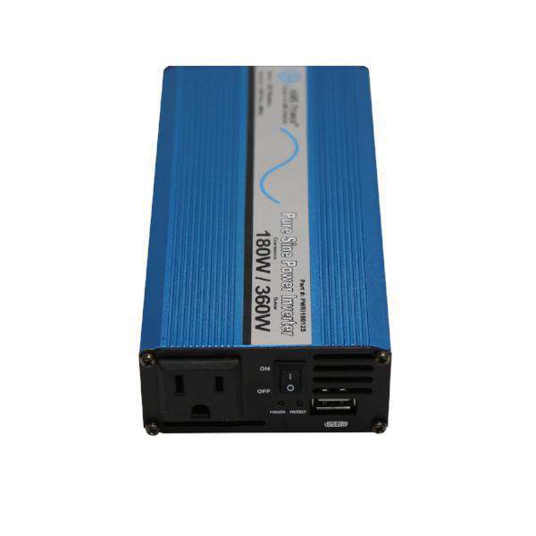 Aims Power PWRI18012S 180W Pure Sine Wave Power Inverter with USB Port - Reliable AC Power for Camping, RVs, and Emergency Backup